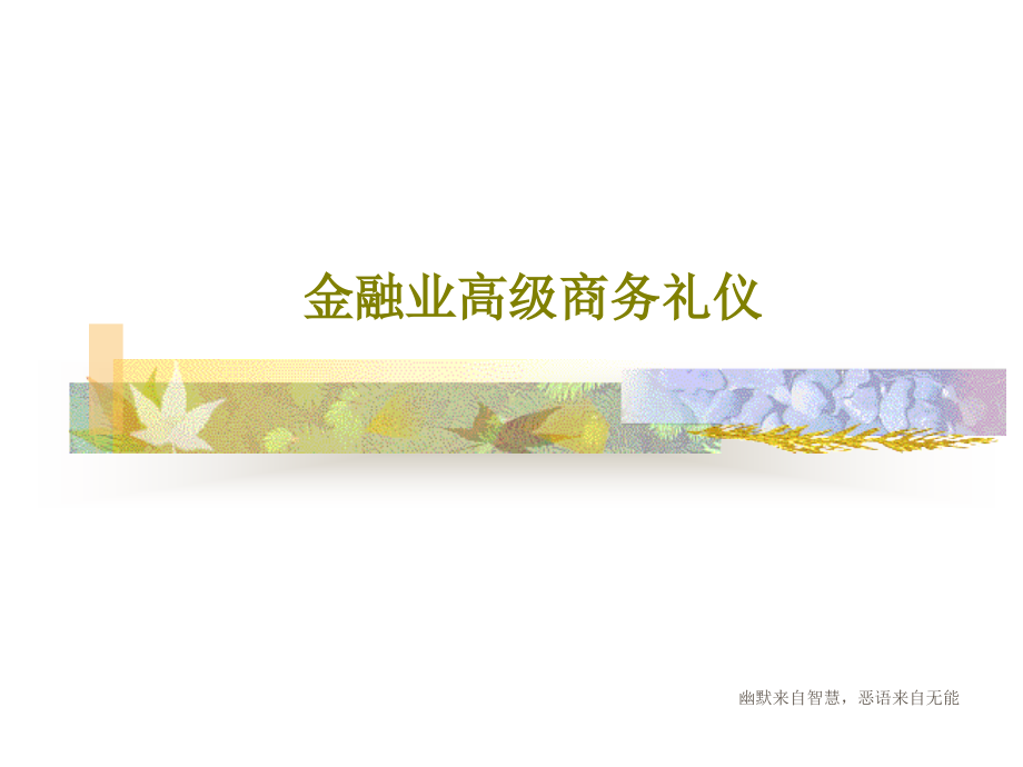 金融业高级商务礼仪教学课件2_第1页