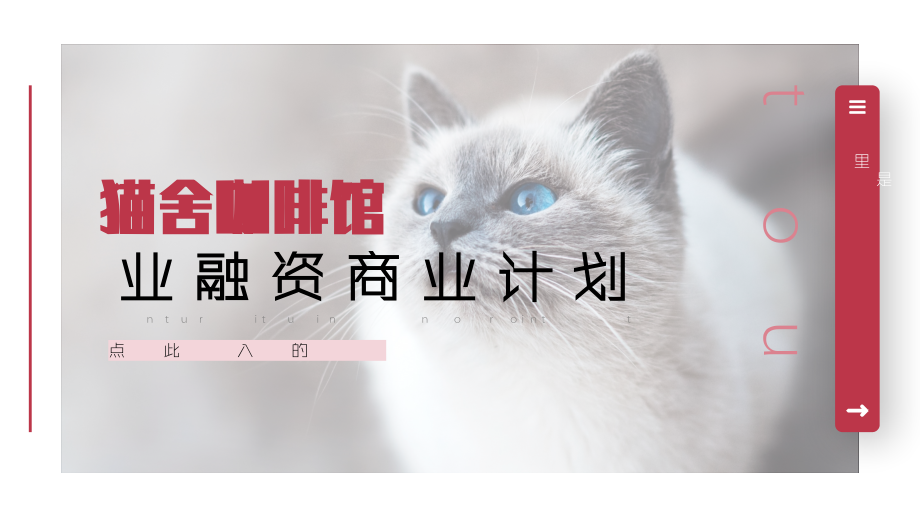 猫舍咖啡馆创业融资计划书ppt课件_第1页