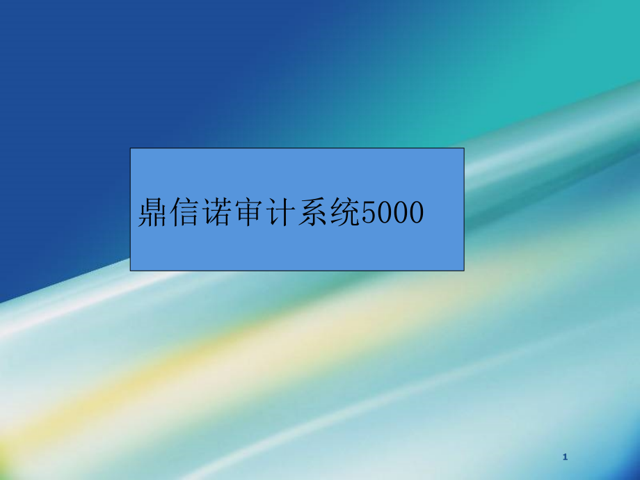 鼎信诺审计软件培训讲义课件_第1页