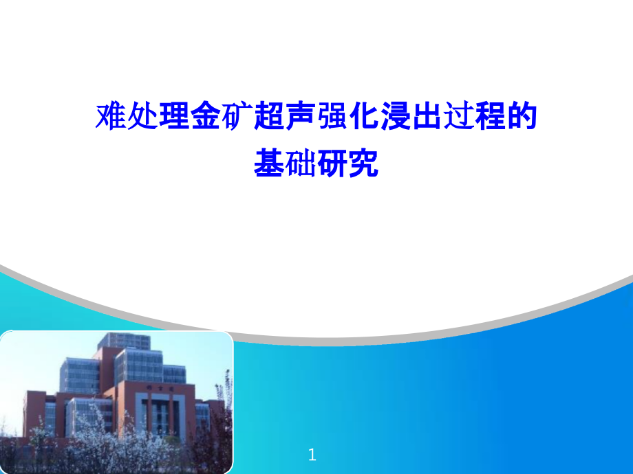 难处理金矿超声强化浸出过程的基础研究课件_第1页