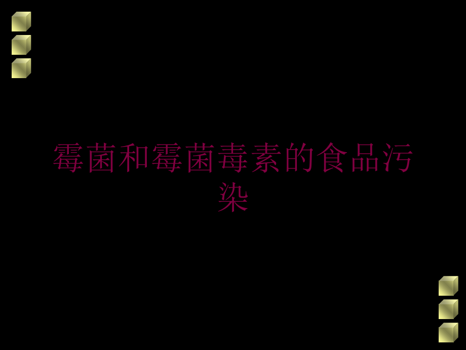 霉菌和霉菌毒素的食品污染培训课件_第1页