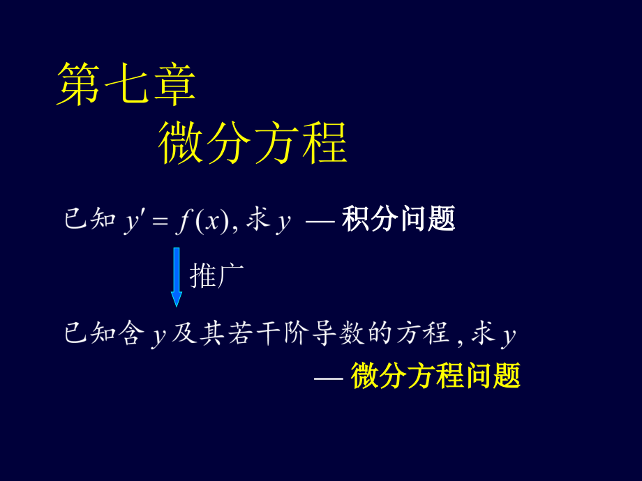 高等数学第七章微分方程讲课课件_第1页