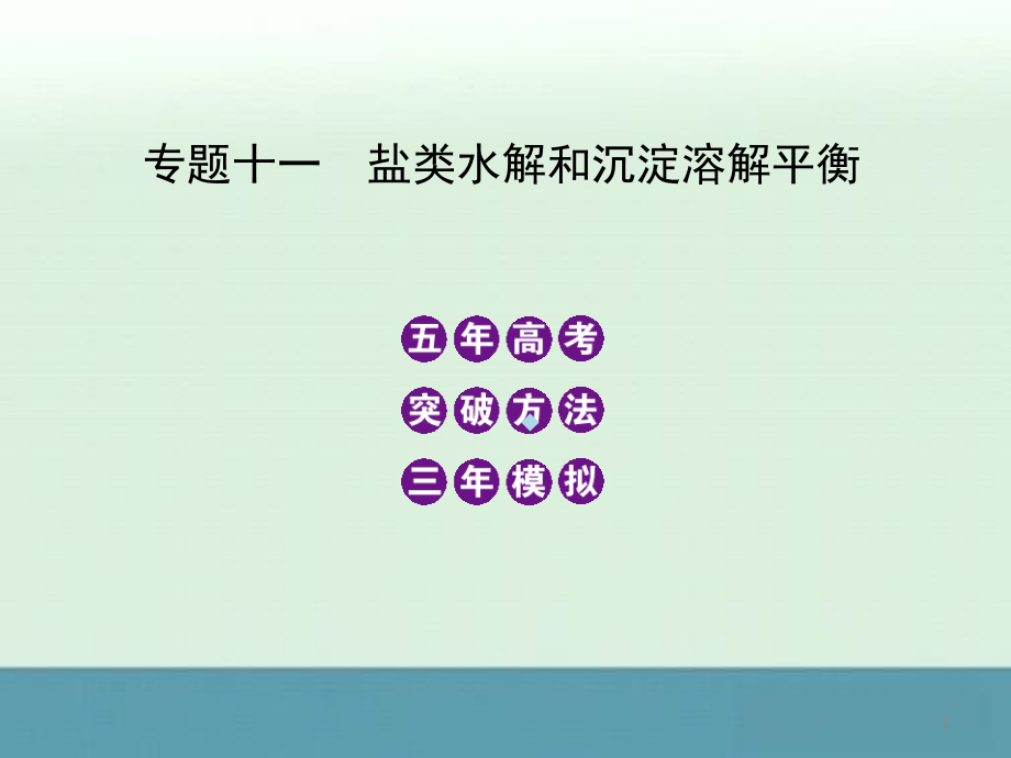 高三化学专题11盐类水解和沉淀溶解平衡课件(新人教版)_第1页