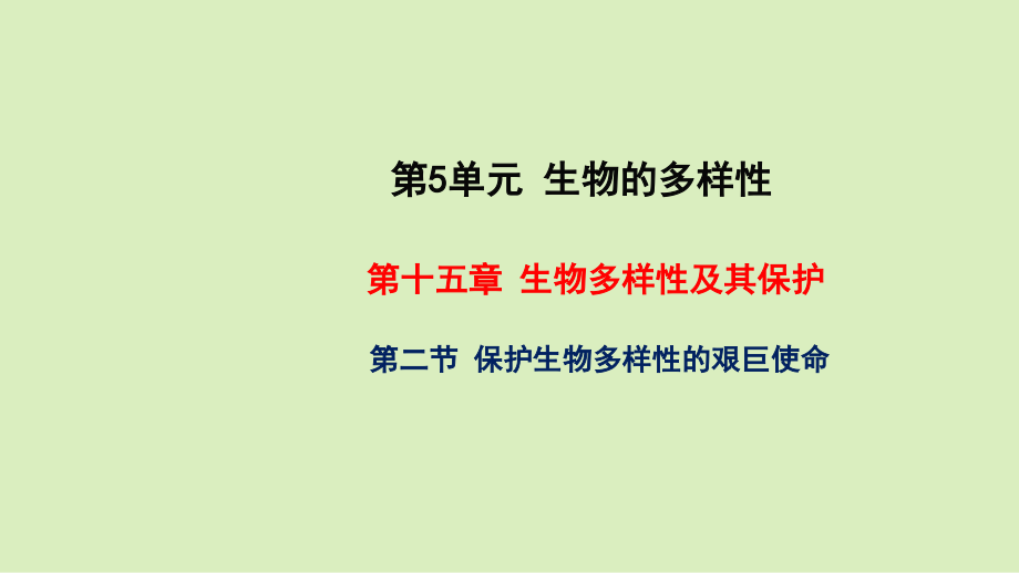 保护生物多样性的艰巨使命课件年秋苏教版八年级上册生物_第1页