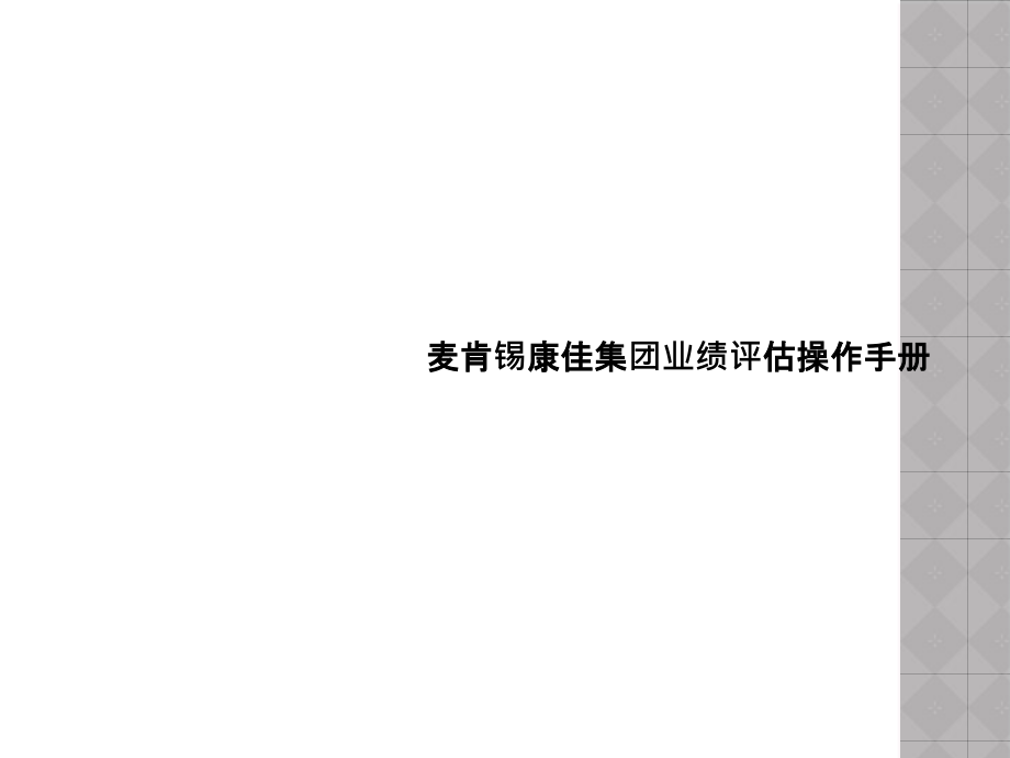 麦肯锡康佳集团业绩评估操作手册课件_第1页