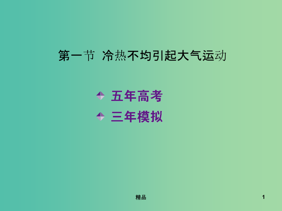 高考地理-第三单元-第一节-冷热不均引起大气运动课件_第1页