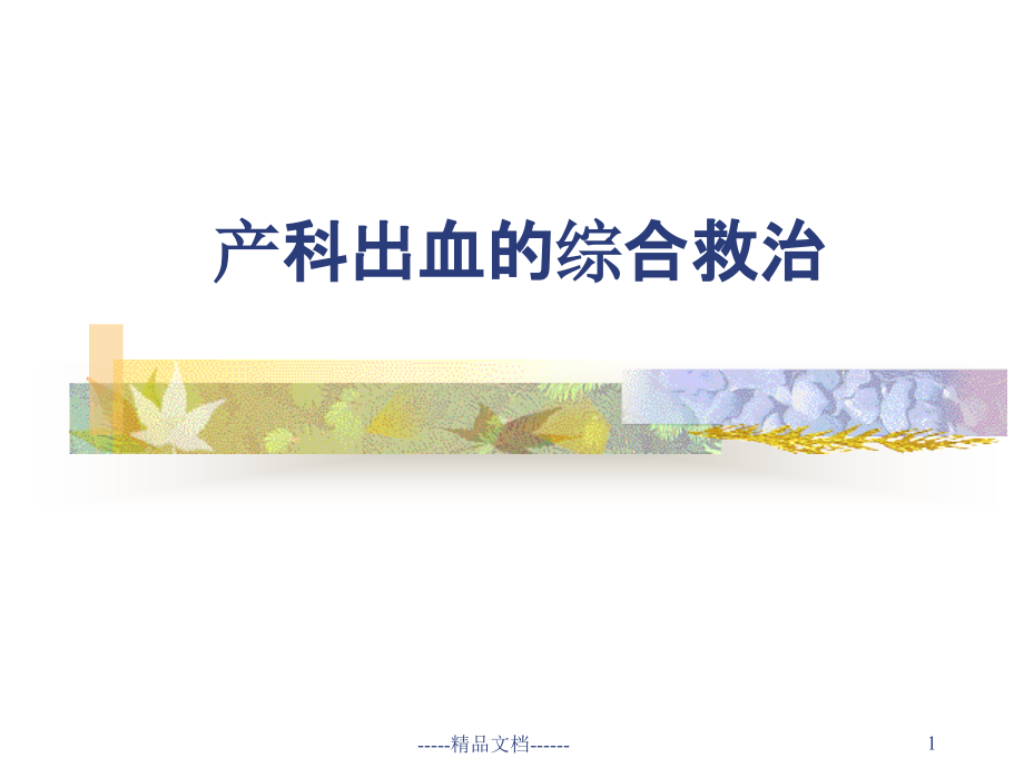 产科出血的综合救治课件_第1页