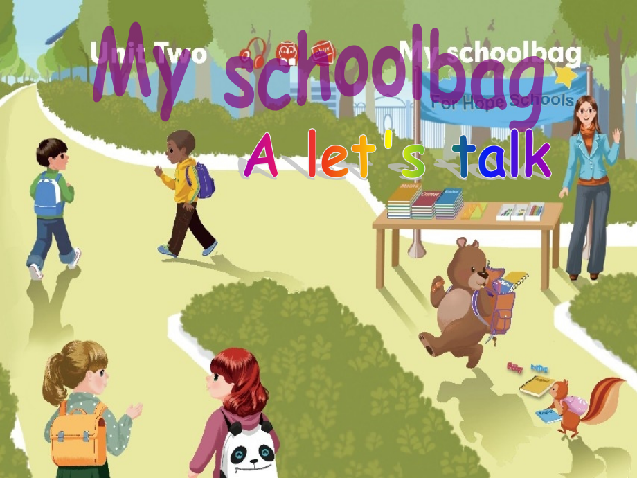 人教版PEP英语四年级上册Unit2-My-schoolbag-A-lets-talk课件等_第1页