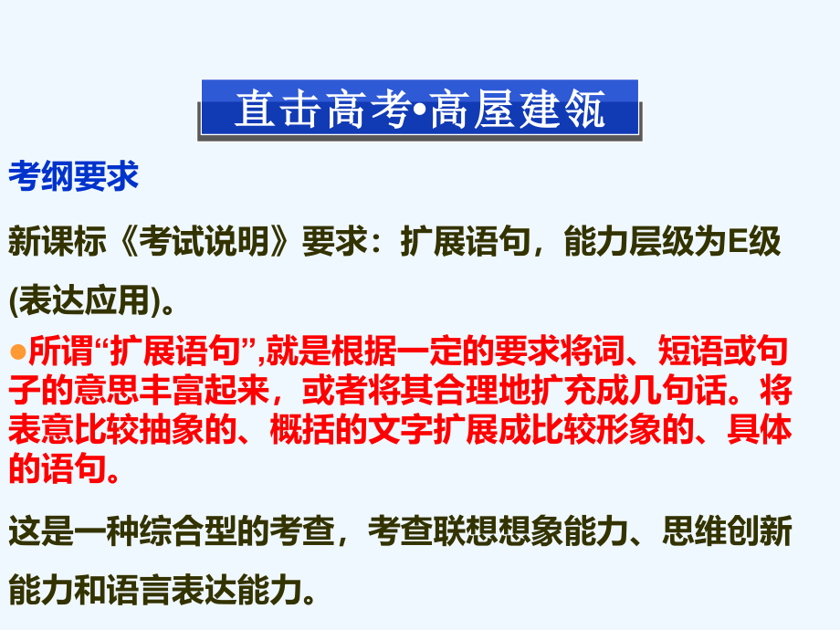 高考复习语言表达扩展语句——发挥想象课件_第1页