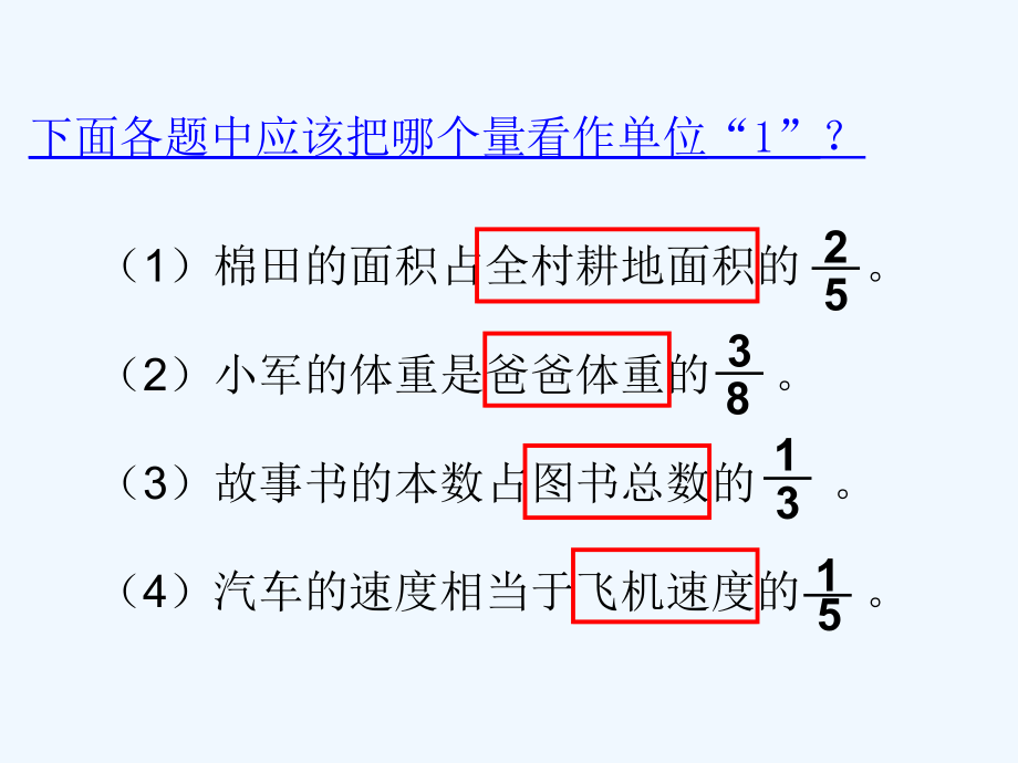 人教版六年级上册数学分数乘除法应用题对比练习课件_第1页