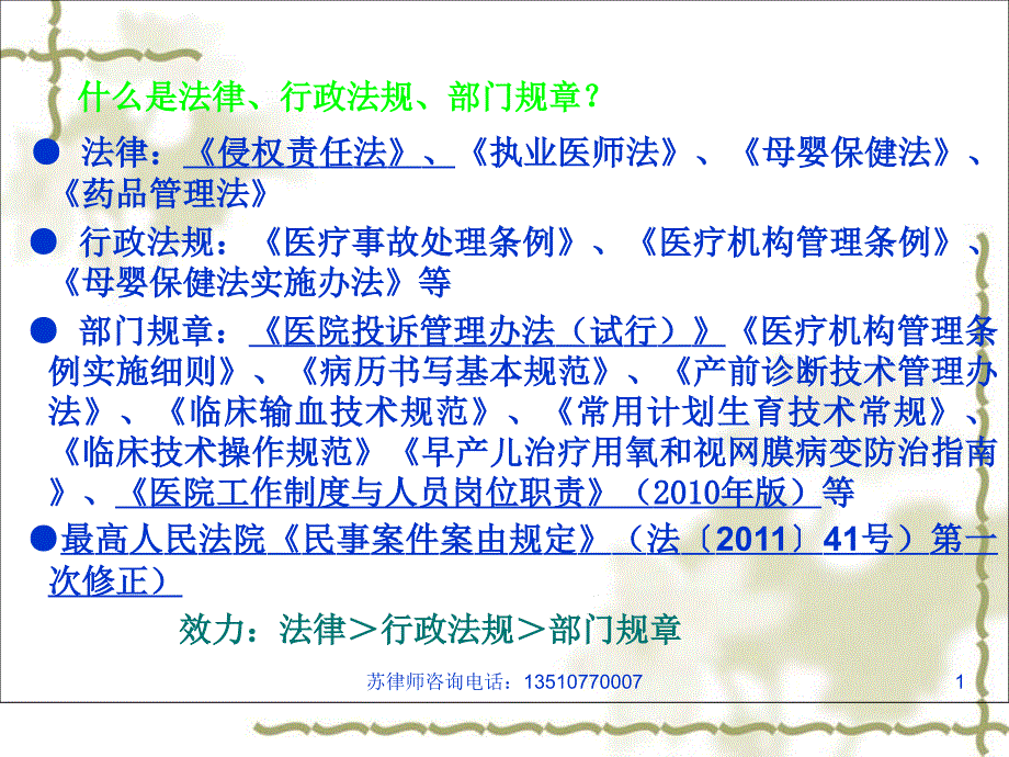 医疗活动中涉及的若干法律问题课件_第1页