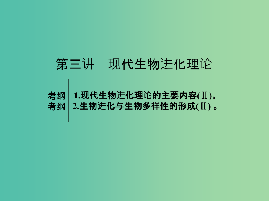 高考生物一轮总复习-第七单元-第三讲-现代生物进化理论课件_第1页