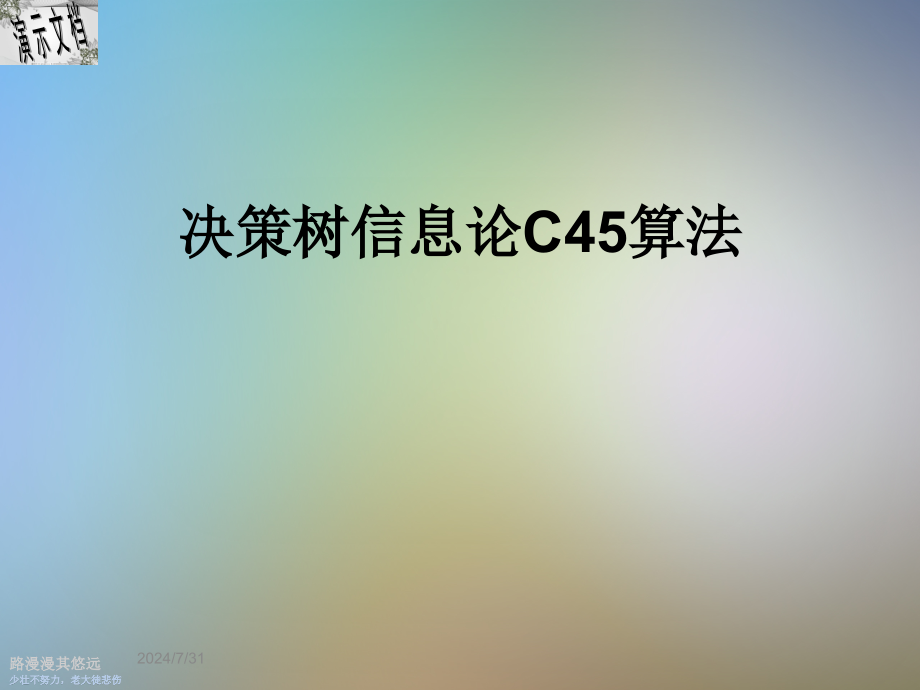 决策树信息论C45算法课件_第1页