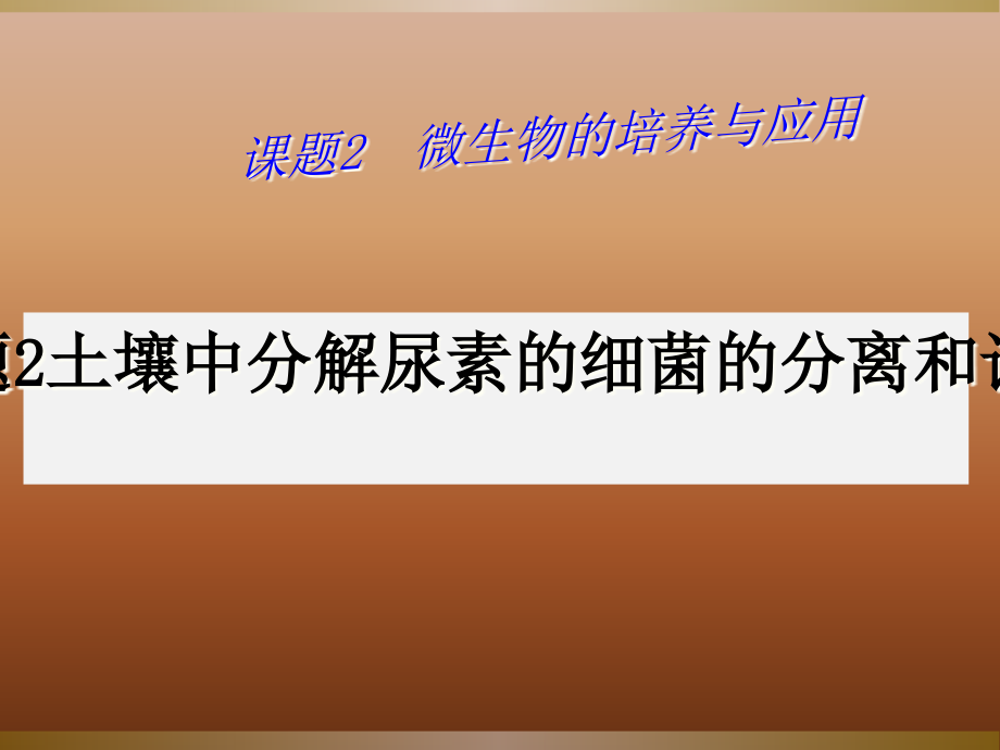 分解尿素的细菌的分离和计数课件_第1页