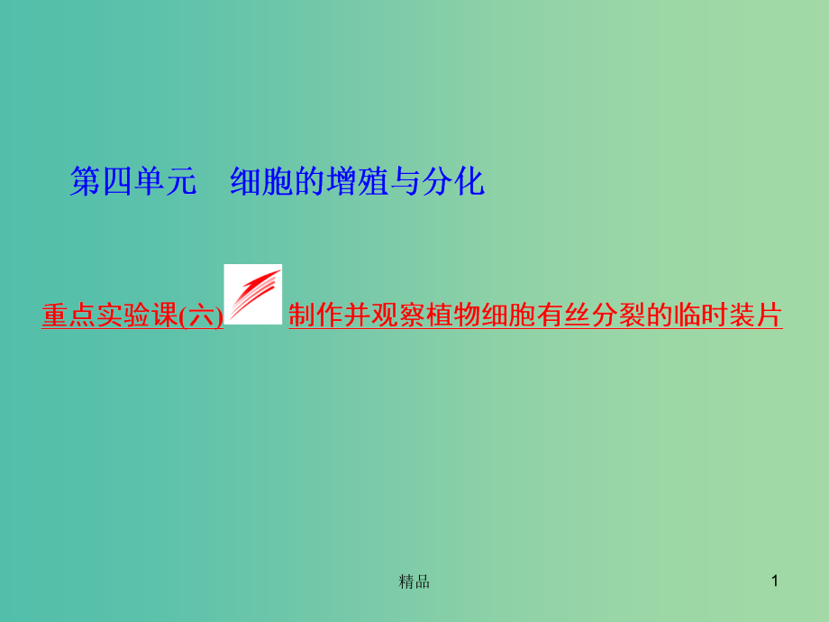 高考生物一轮复习-重点实验课(六)制作并观察植物细胞有丝分裂的临时装片课件-浙教版必修1_第1页