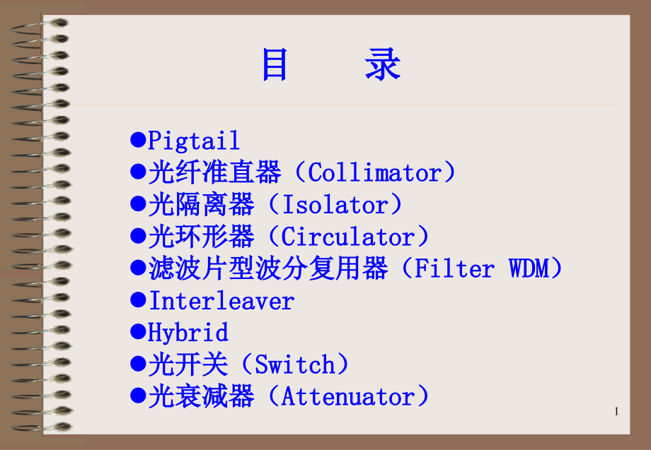 光无源器件介绍课件_第1页