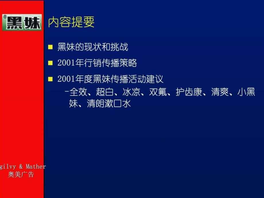 黑妹牙膏年度广告计划提案(奥美)营销策划课件_第1页