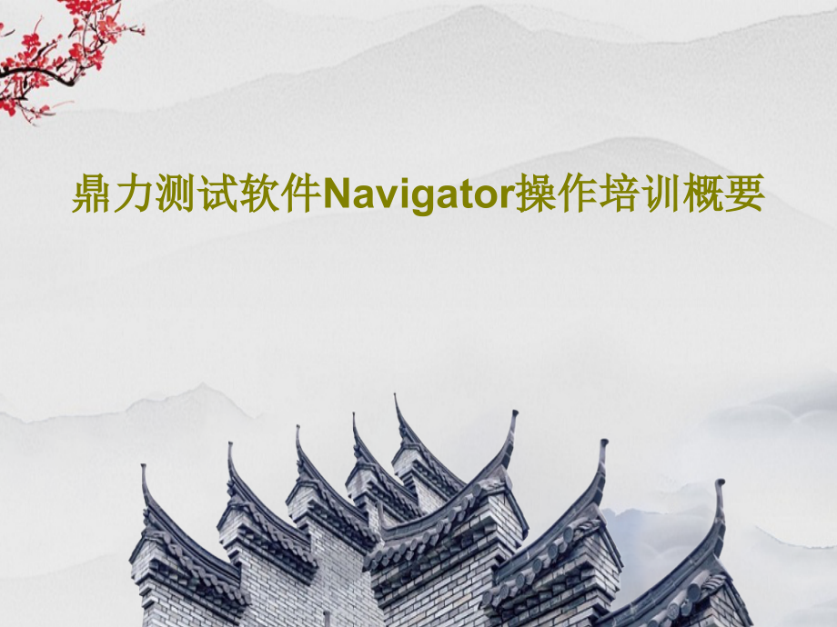 鼎力测试软件Navigator操作培训概要课件_第1页