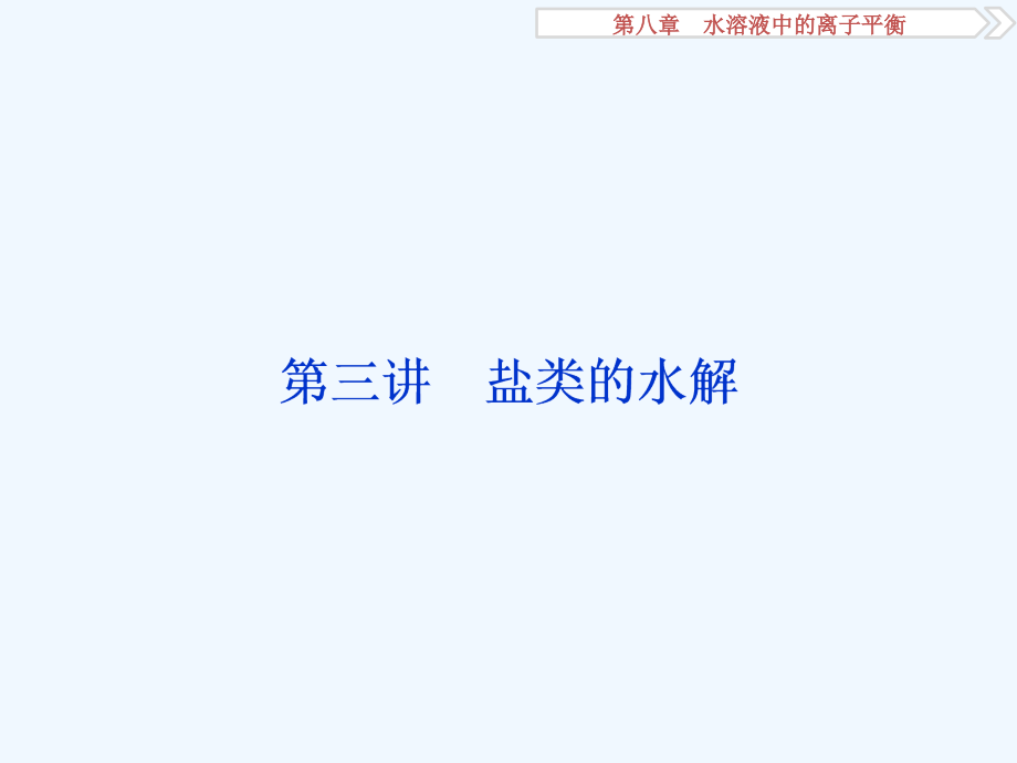 高考化学专题复习——盐类的水解课件_第1页