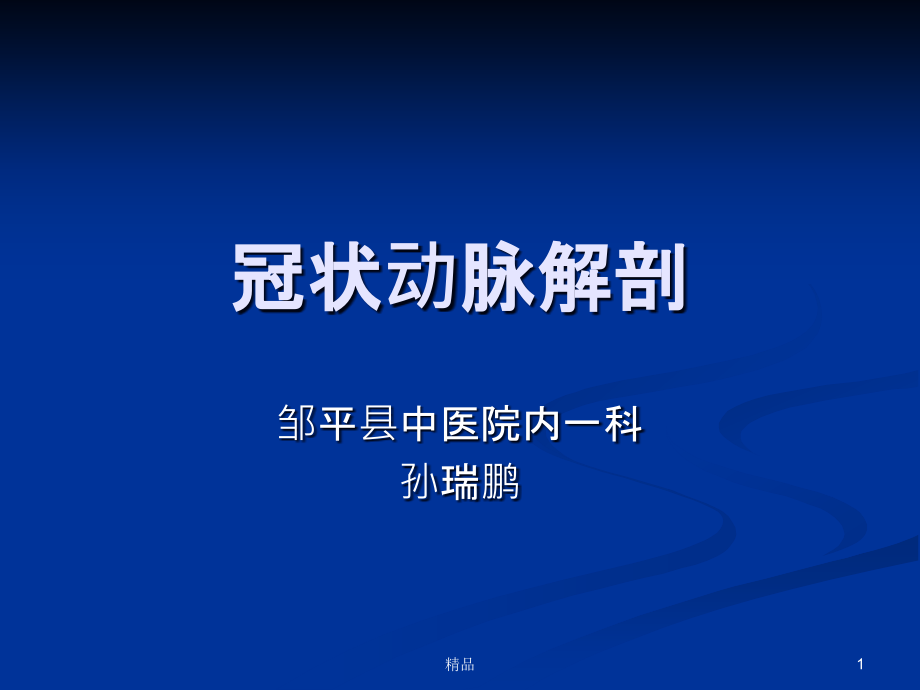 冠状动脉血管分布与解剖图课件_第1页