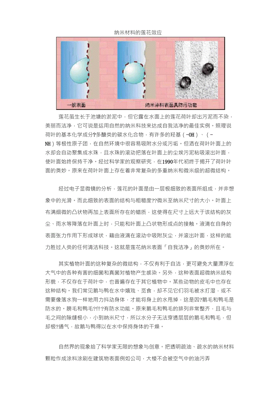 纳米材料的莲花效应_第1页