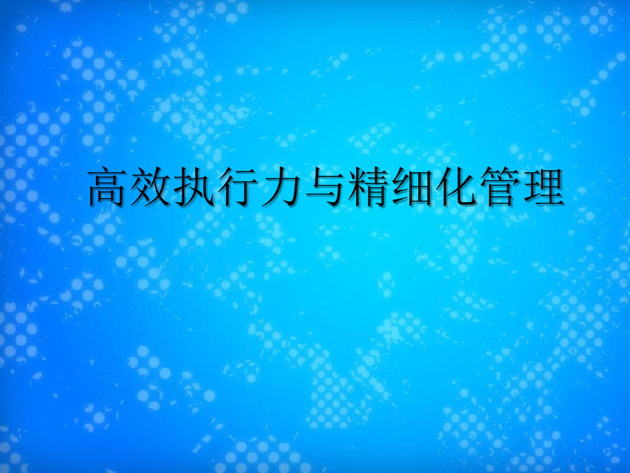 高效执行力与精细化管理课件_第1页