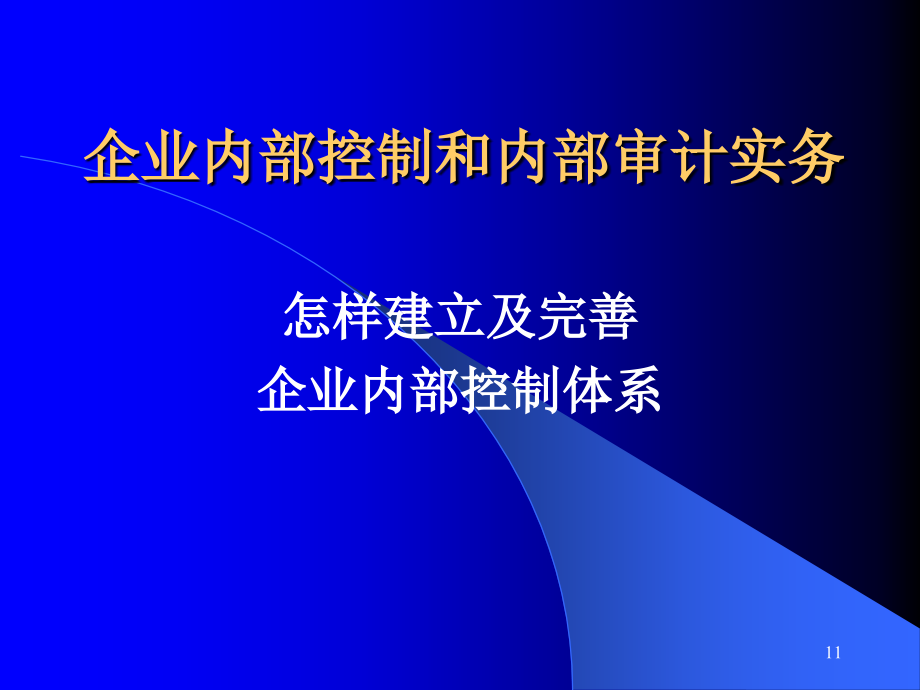 企业内部控制和内部审计实务培训讲义课件_第1页