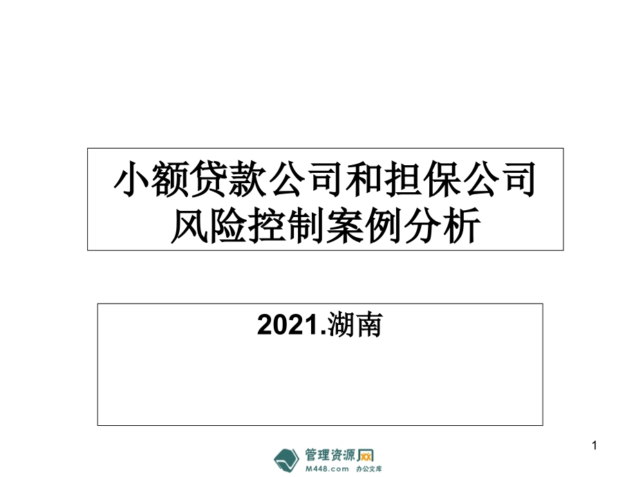 小额贷款公司和担保公司风险控制案例分析报告45-管理案例_第1页