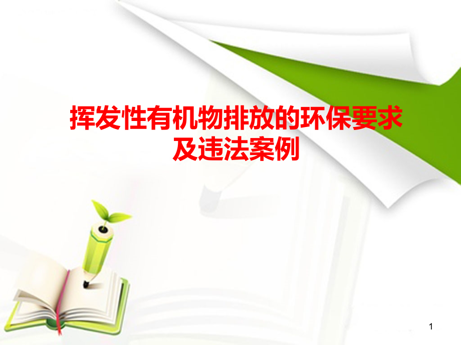 挥发性有机物排放的环保要求及违法案例课件_第1页