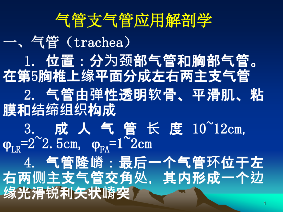 气管支气管及食管的应用解剖学和课件_第1页