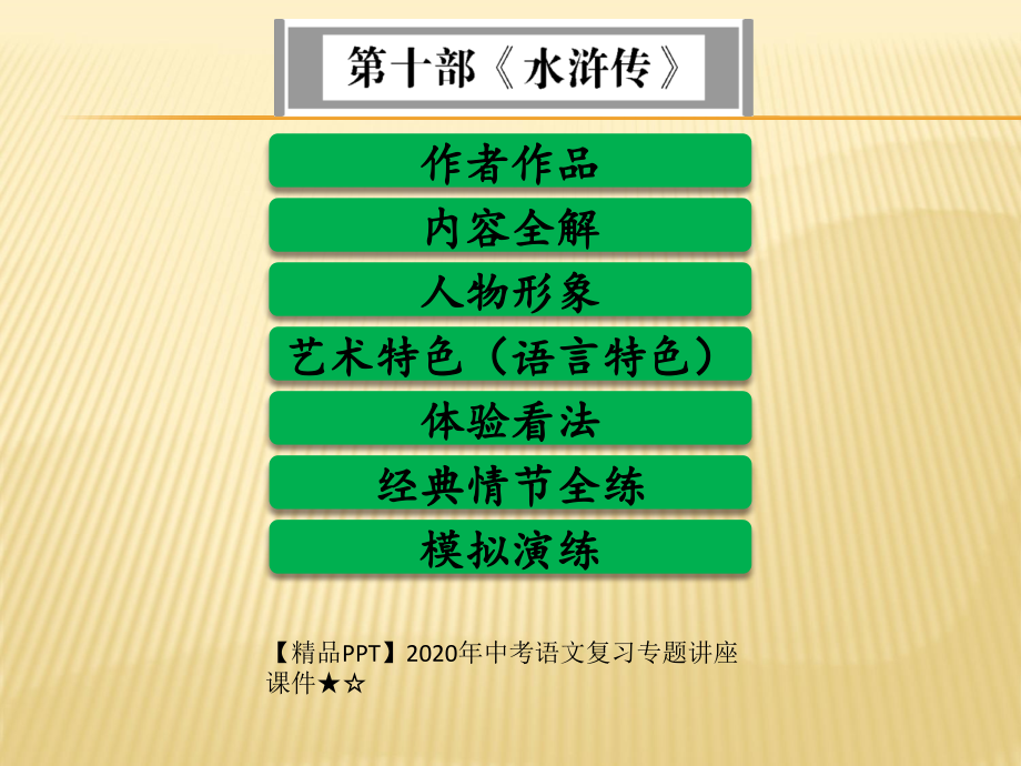 2020年中考语文复习专题讲座ppt课件★☆第十部《水浒传》_第1页