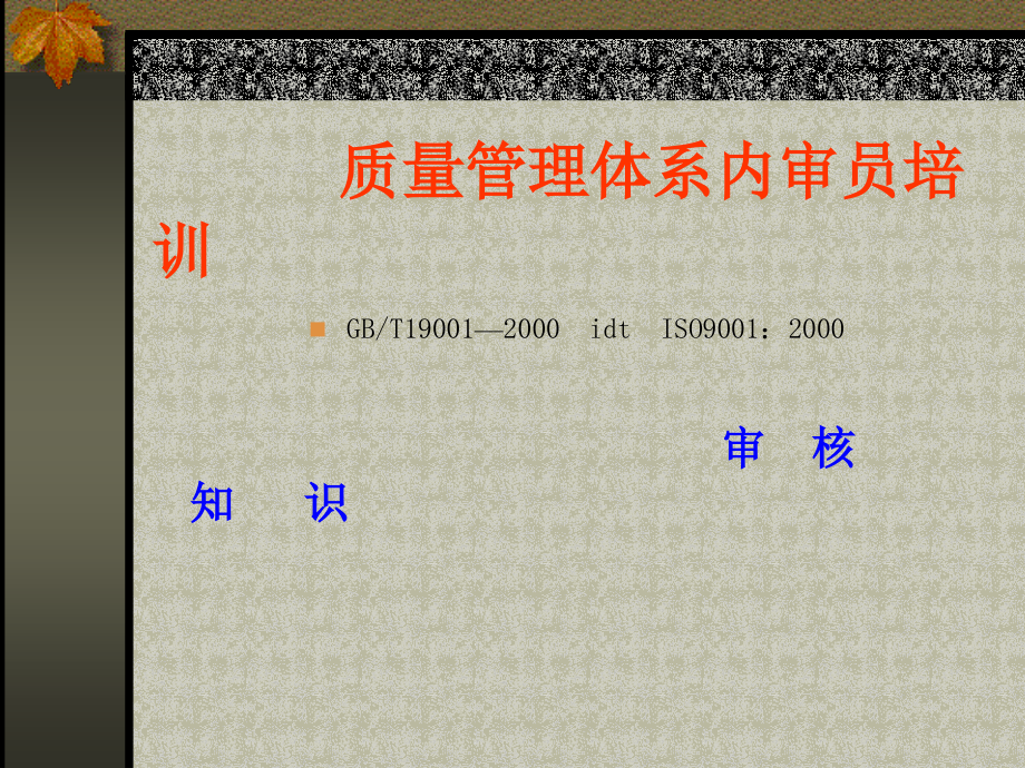 质量管理体系内审员培训教材ppt课件_第1页