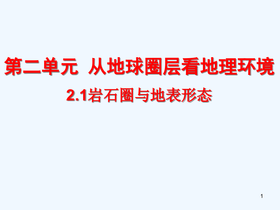 鲁教版高中地理必修一第二单元第一节《岩石圈与地表形态》优质ppt课件_第1页