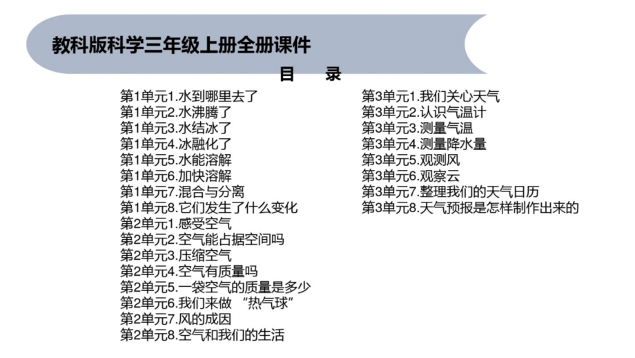 教科版小学科学三年级上册全册优质ppt课件_第1页