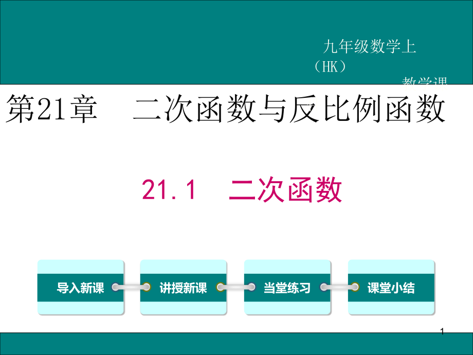 沪科版九年级数学上册第21章《二次函数与反比例函数》课件_第1页