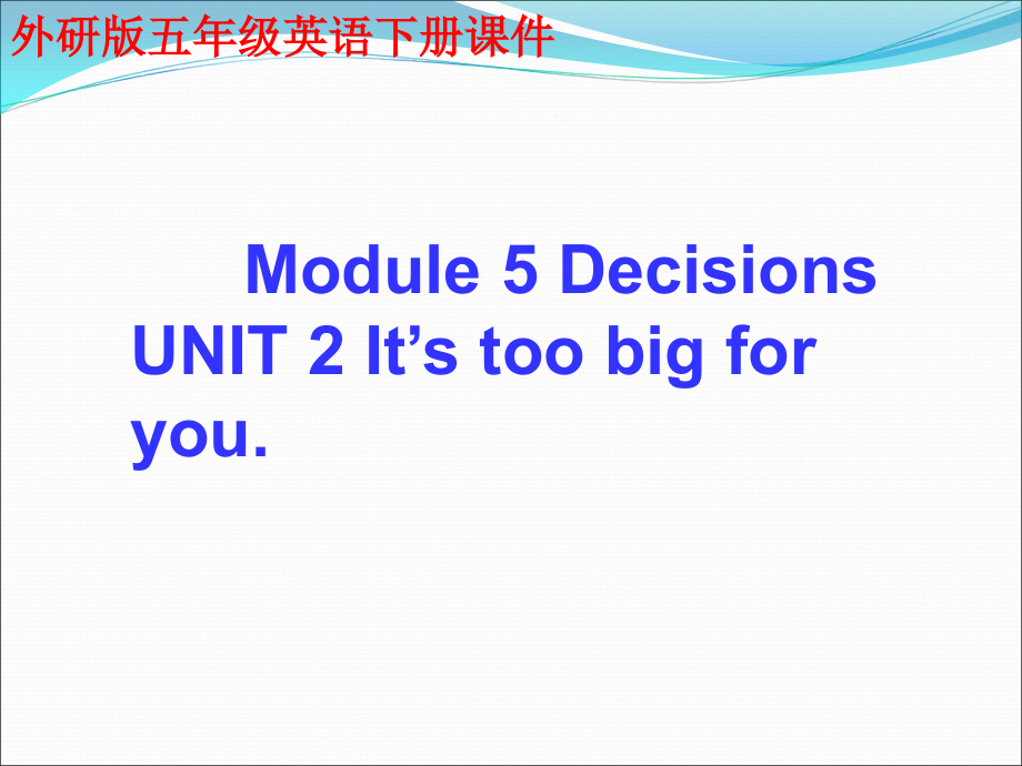 五年级的下英语-Module5+Unit2+It's+big+and+light-外研版课件_第1页