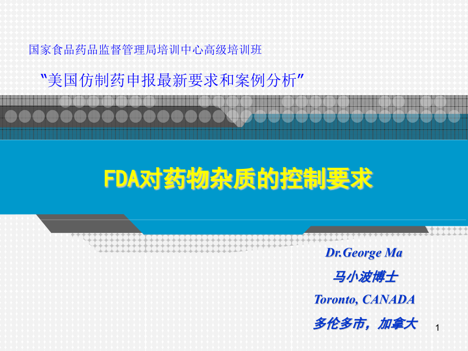 FDA对药物杂质的控制要求——美国仿制药申报要求和案例分析课件_第1页