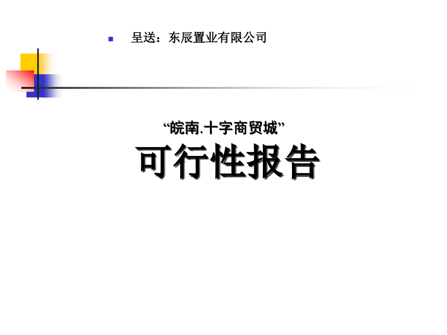 安徽郎溪县皖南十字商贸城项目可行性研究报告课件_第1页