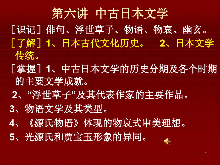 第六讲--中古日本文学课件_第1页