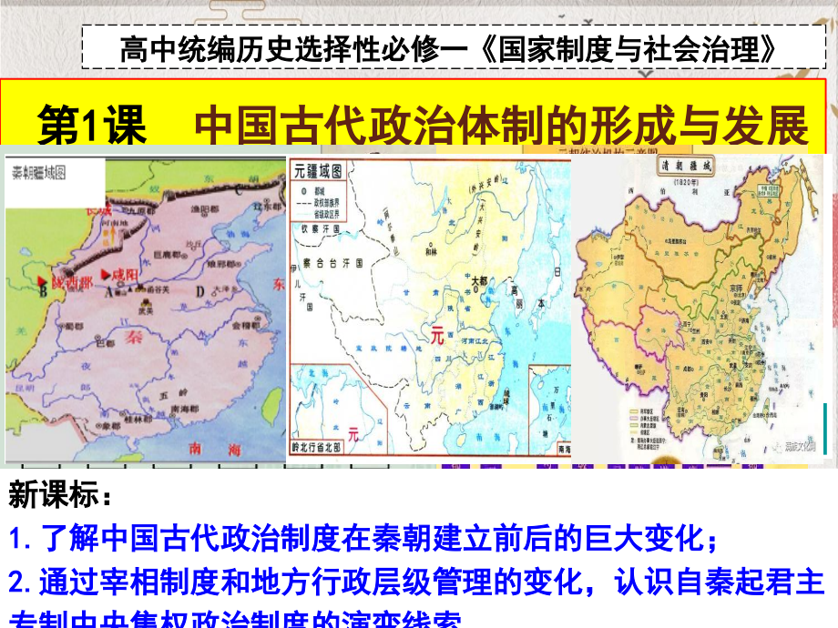 统编历史新教材选择性必修一《国家政治体制的形成与发展课件_第1页