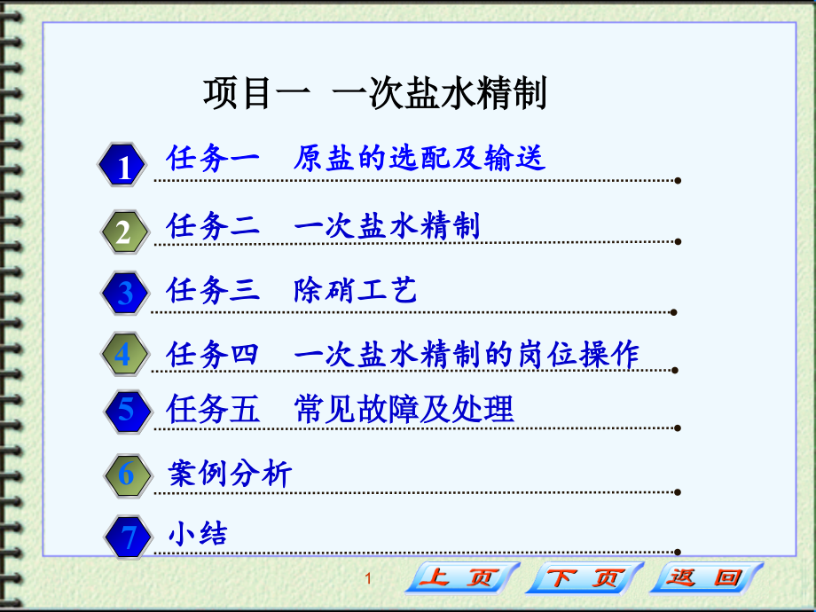 氯碱生产与操作(张艳君)项目一-一次盐水精制资料课件_第1页