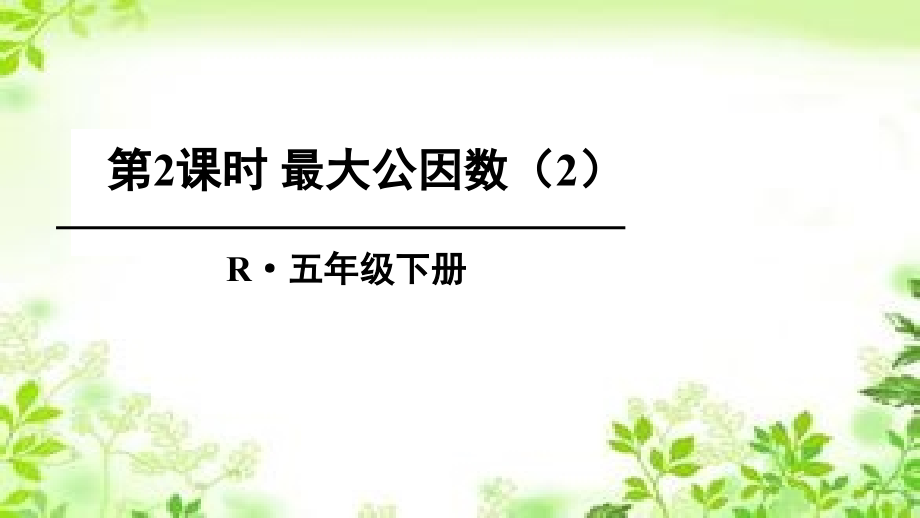 2020年五年级下册数学ppt课件-4.4-第2课时-最大公因数(2)-人教新课标_第1页