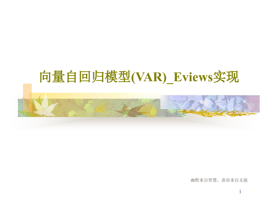 向量自回归模型（VAR）Eviews实现课件_第1页