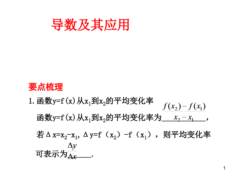 高中数学导数复习课件_第1页