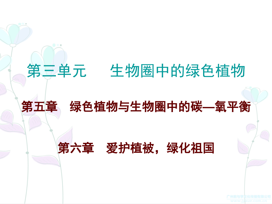 人教版七年级生物上册第三单元第五、六章--绿色植物与生物圈中的碳—氧平衡-ppt课件_第1页