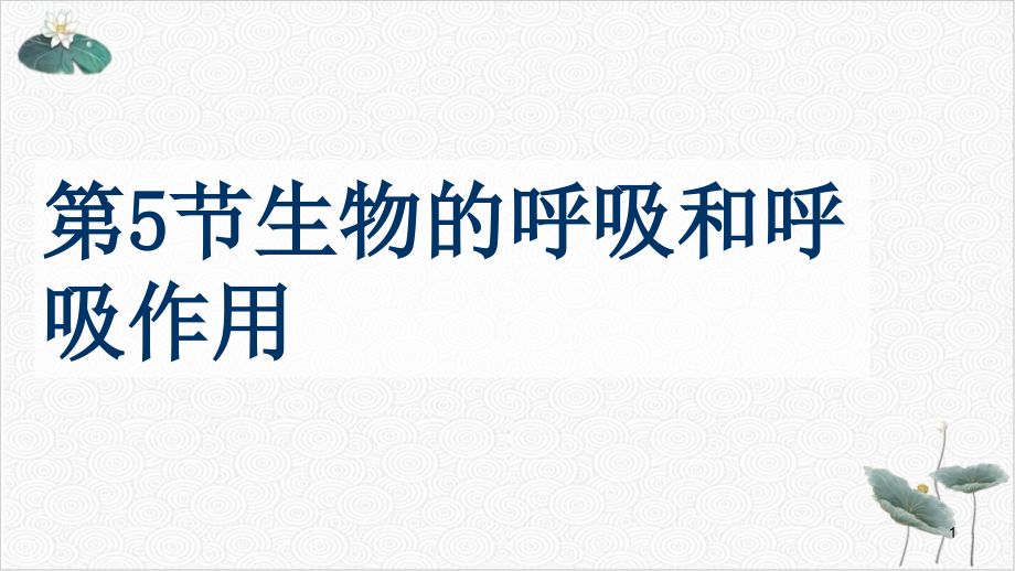 浙教版八级科学下生物的呼吸和呼吸作用课件_第1页