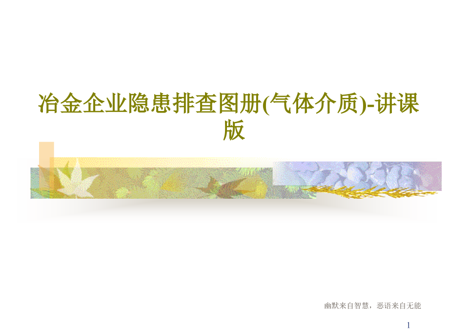 冶金企业隐患排查图册（气体介质）讲课版课件_第1页