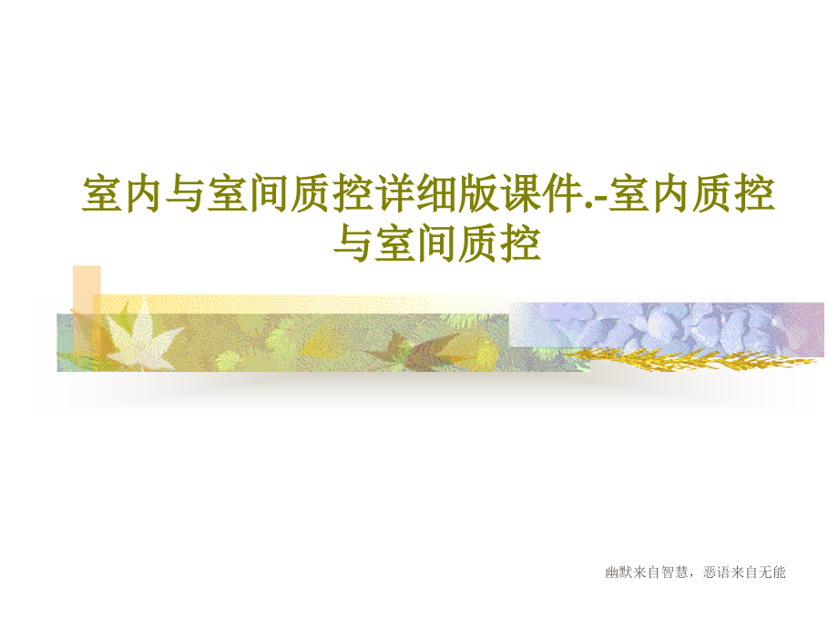 室内与室间质控详细版教学课件-室内质控与室间质控_第1页