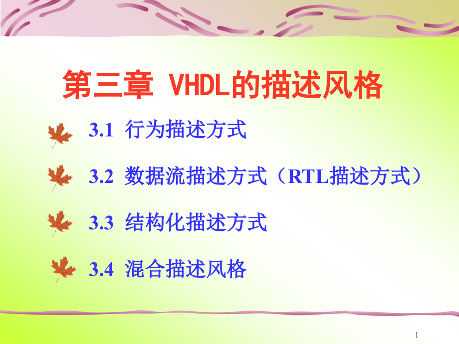 VHDL的描述风格课件_第1页