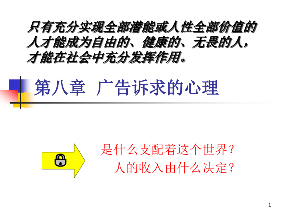 第八章广告诉求的心理依据名师编辑课课件_第1页